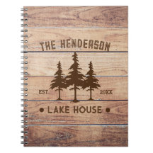 Familienaam Lake House Pine Tree hout gepersonalis