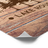Familienaam Lake House Pine Tree hout gepersonalis Poster (Hoek)