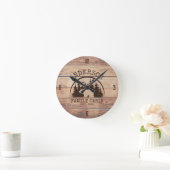 Familienaam Lake House Pine Tree hout gepersonalis Ronde Klok (Huis)