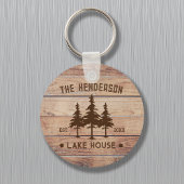 Familienaam Lake House Pine Tree hout gepersonalis Sleutelhanger