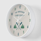 Familienaam Lake House Rustic Oars Pine Trees (Hoek)