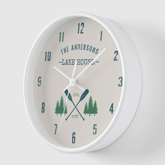 Familienaam Lake House Rustic Oars Pine Trees (Hoek)