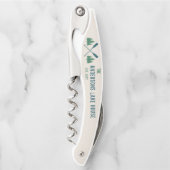 Familienaam Lake House Rustic Oars Pine Trees Kurkentrekker (Voorkant)