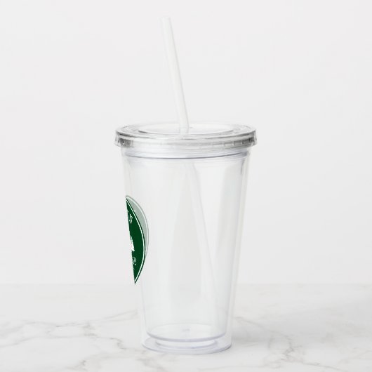 Familienaam Lake House Trees Forest Green Acryl Drinkbeker (Links)