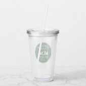 Familienaam Lake House Trees Forest Green Acryl Drinkbeker (Achterkant)