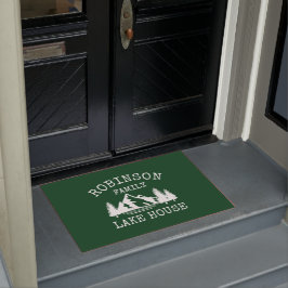 Familienaam Lake House Trees Forest Green Deurmat