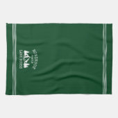 Familienaam Lake House Trees Forest Green Theedoek (Horizontaal)