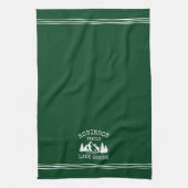 Familienaam Lake House Trees Forest Green Theedoek (Verticaal)