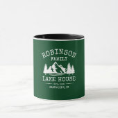 Familienaam Lake House Trees Forest Green Two Tone Mok (Midden)