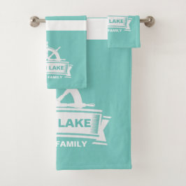 Familienaam Lake House Vacation Bad Handdoek