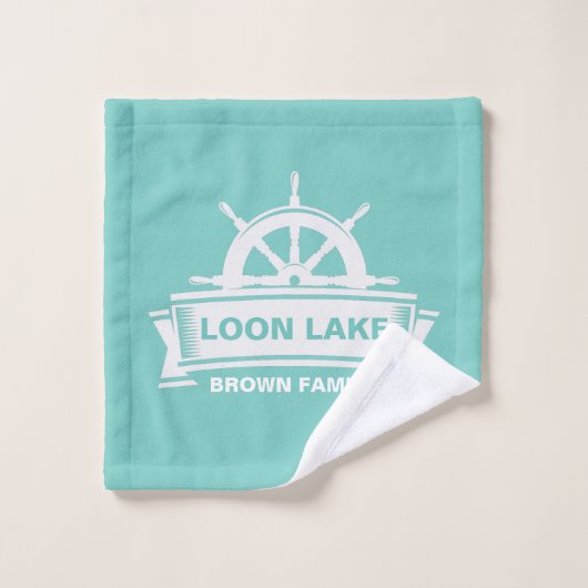 Familienaam Lake House Vacation Bad Handdoek (Wasdoekje)