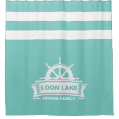 Familienaam Lake House Vacation Douchegordijn (Voorkant)
