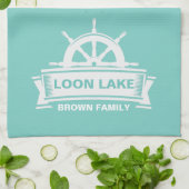 Familienaam Lake House Vacation Theedoek (Gevouwen)