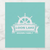 Familienaam Lake House Vacation Wijn Etiket (Enkel label)