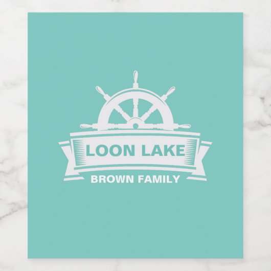 Familienaam Lake House Vacation Wijn Etiket (Enkel label)
