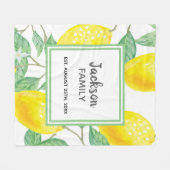 Familienaam Lemons Fleece Deken (Voorkant (Horizontaal))