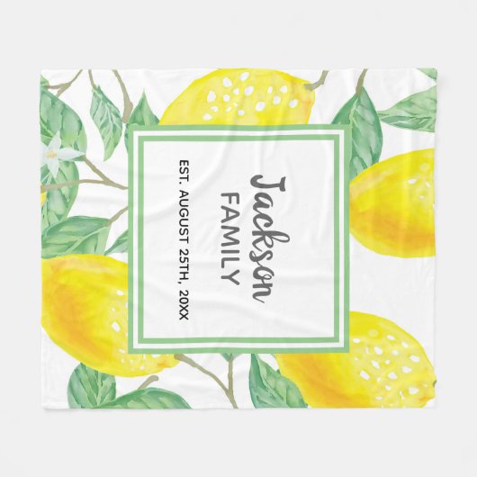 Familienaam Lemons Fleece Deken (Voorkant (Horizontaal))