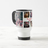 Familienaam Lettering 6 Fotocollage Vakantie Reisbeker (Voorkant links)