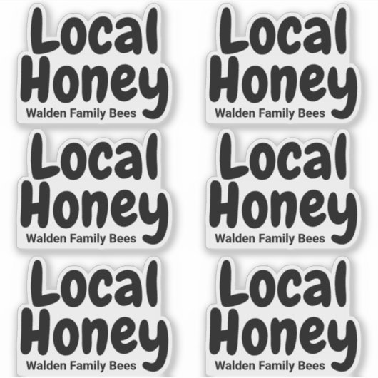 Familienaam Local Honey Jar Clear Sticker (Voorkant)