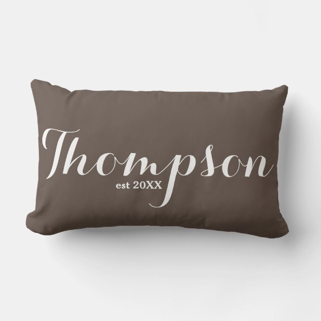 Familienaam Lumbar Pillow Thompson Brown Kussen (Voorkant)
