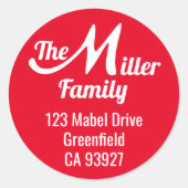 Familienaam M Ronde Sticker (Voorkant)