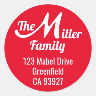 Familienaam M Ronde Sticker