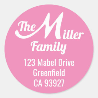Familienaam M Ronde Sticker