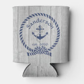 Familienaam marine Anchor Rope Nautical Blikjeskoeler (Voorkant)