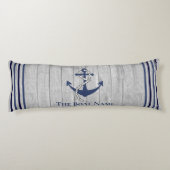 Familienaam marine Anchor Rope Nautical Lichaamskussen (Achterkant)