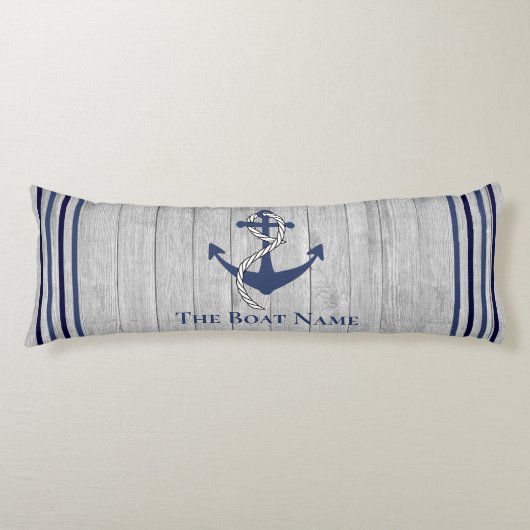 Familienaam marine Anchor Rope Nautical Lichaamskussen (Voorkant)