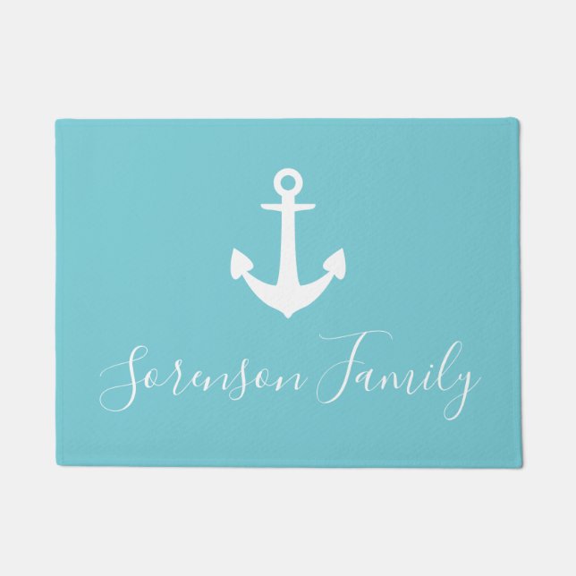 Familienaam Maritime Anchor Deurmat (Voorkant)