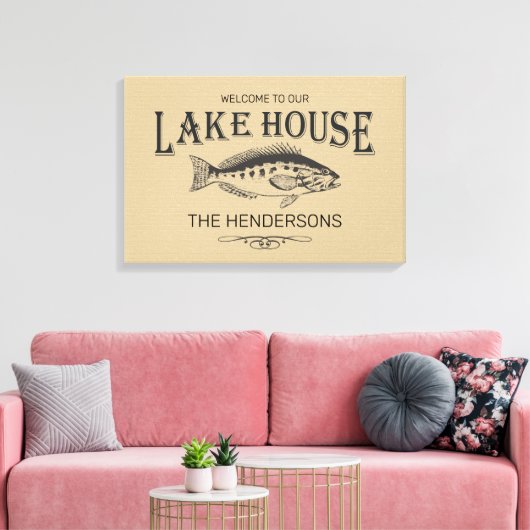 Familienaam meer canvas afdruk (Insitu (Woonkamer))