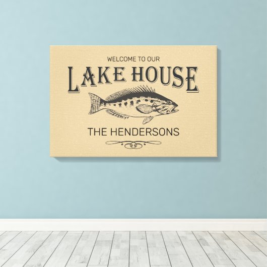 Familienaam meer canvas afdruk (Insitu (Houten vloer))