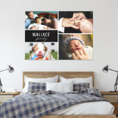 Familienaam meerdere foto collage canvas afdruk (Insitu (Slaapkamer))
