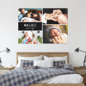 Familienaam meerdere fotocollage canvas afdruk (Insitu (Slaapkamer))