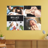 Familienaam meerdere fotocollage canvas afdruk (Insitu (Woonkamer))