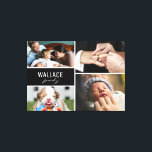 Familienaam meerdere fotocollage canvas afdruk<br><div class="desc">Met deze ingepakte canvaswandkunst kunt u uw eigen foto's personaliseren. Ik staarde thuis naar een kale muur en ik droomde ervan om een galerijmuur te maken. De gedachte om afbeeldingen lijsten van verschillende afmetingen te moeten aanschaffen, weerhoudt mij er voortdurend van verder te gaan. Heb je hetzelfde probleem? Dus als...</div>