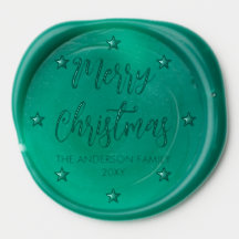 Familienaam Merry Christmas Wax Seal Sticker