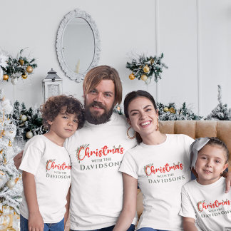 Familienaam Minimalistische Familie Kerstmis T-shirt