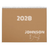 Familienaam Minimalistische typografie Kalender (Hoes)