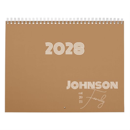 Familienaam Minimalistische typografie Kalender (Hoes)