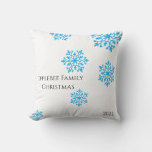 Familienaam modern glittery blue vallend sneeuwvlo