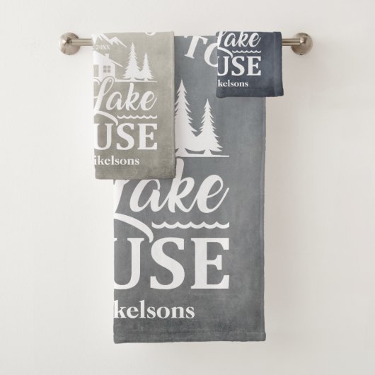 Familienaam Modern Lake House Bad Handdoek (Insitu)