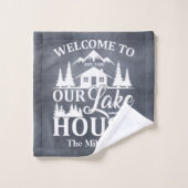 Familienaam Modern Lake House Bad Handdoek (Wasdoekje)