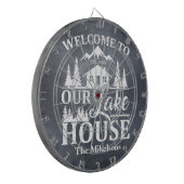 Familienaam Modern Lake House Dartbord (Voorkant Links)