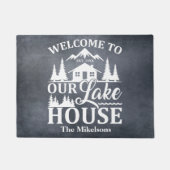 Familienaam Modern Lake House Deurmat (Voorkant)
