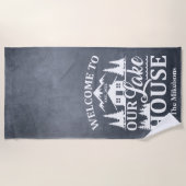 Familienaam Modern Lake House Strandlaken (Voorkant)