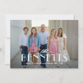 Familienaam Moderne Elegante Vakantie Fotokaart Feestdagenkaart (Voorkant)