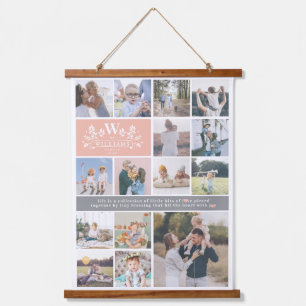 Familienaam Monogram 15 Foto Collage Hangend Wandkleed