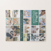 Familienaam Monogram | 15 Foto Collage Legpuzzel (Horizontaal)